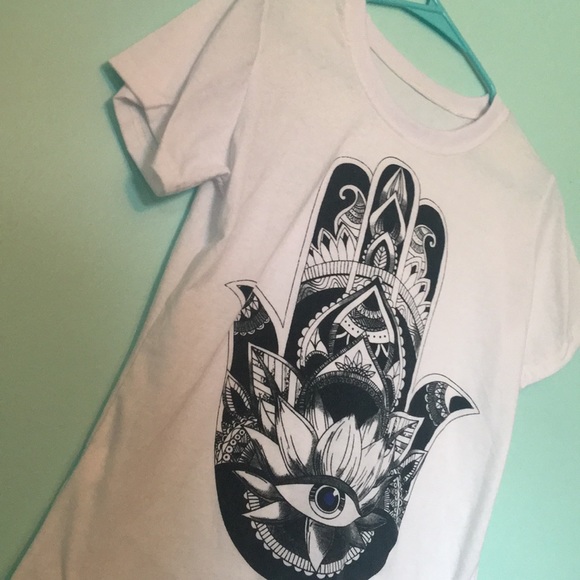 Tops - White Hamsa shirt